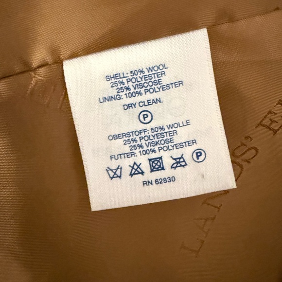 Lands’ End Wool Peacoat Camel Tan Color - Picture 8 of 9